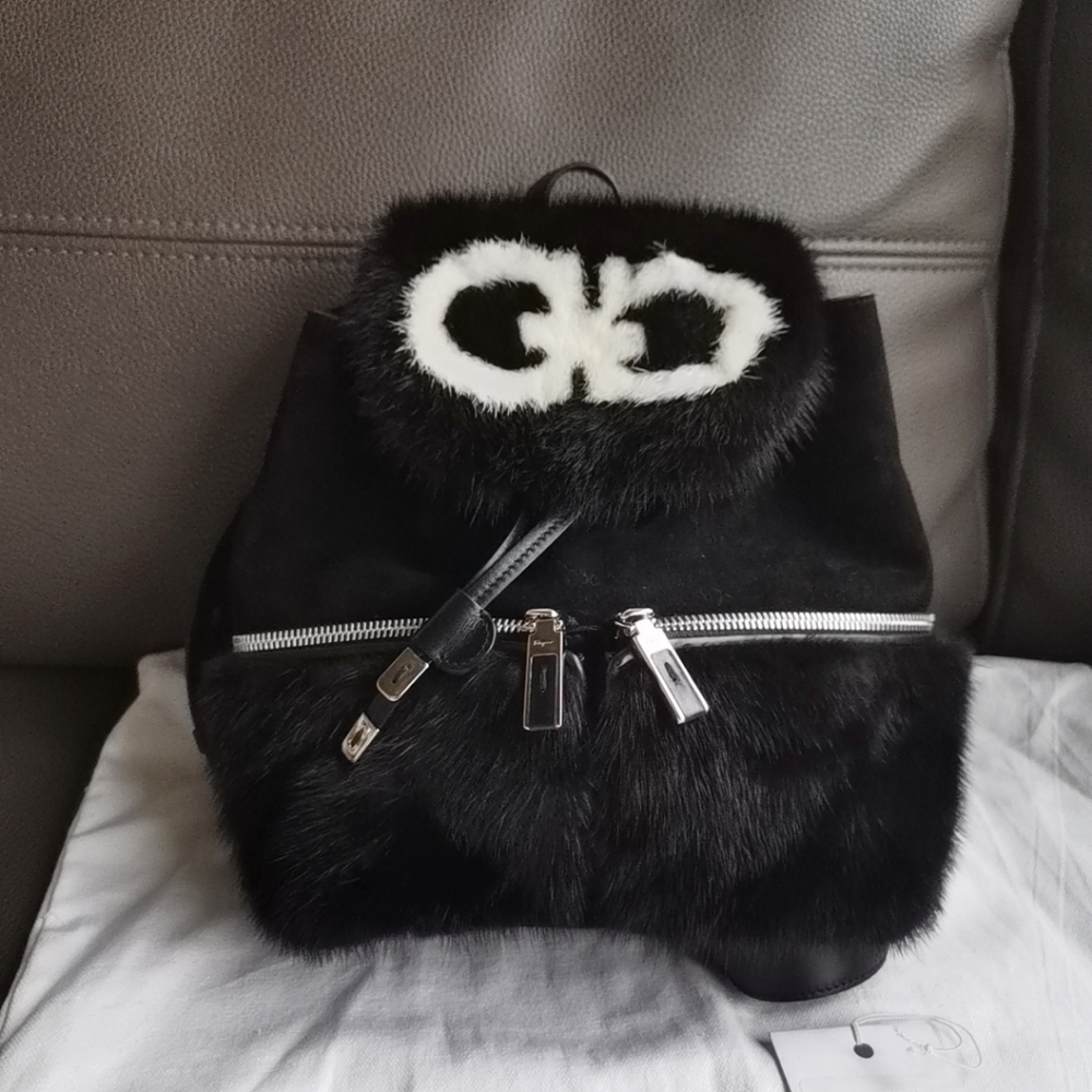 Ferragamo backpack, mink and leather
